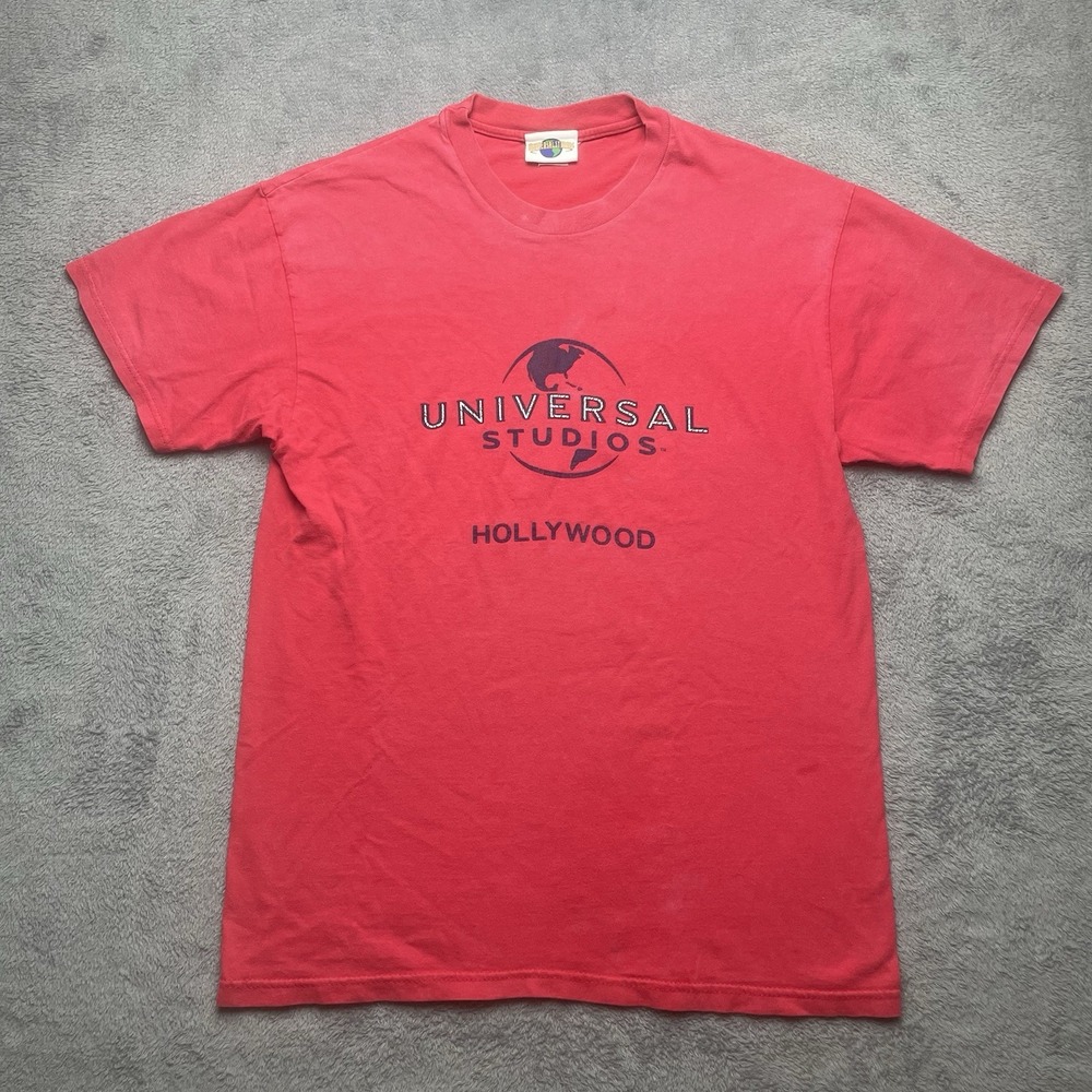 Universal Studios Hollywood T-Shirt Mens Small Vintage 90s Red Logo California